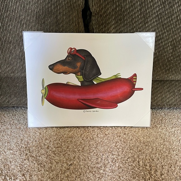 Dachshund Pilot canvas wall art-new - Picture 1 of 4